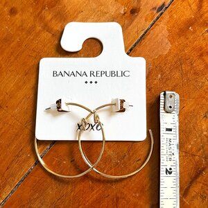 Banana Republic Knotted Goldtone Large Hoops NEW